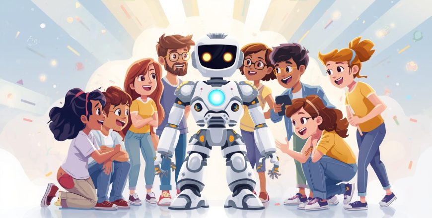 You are top animater. Create  a professional image that is inspiring to students and parents for this course. _Hands-On Robotics Programming & AI-Integrated Robots.jpg