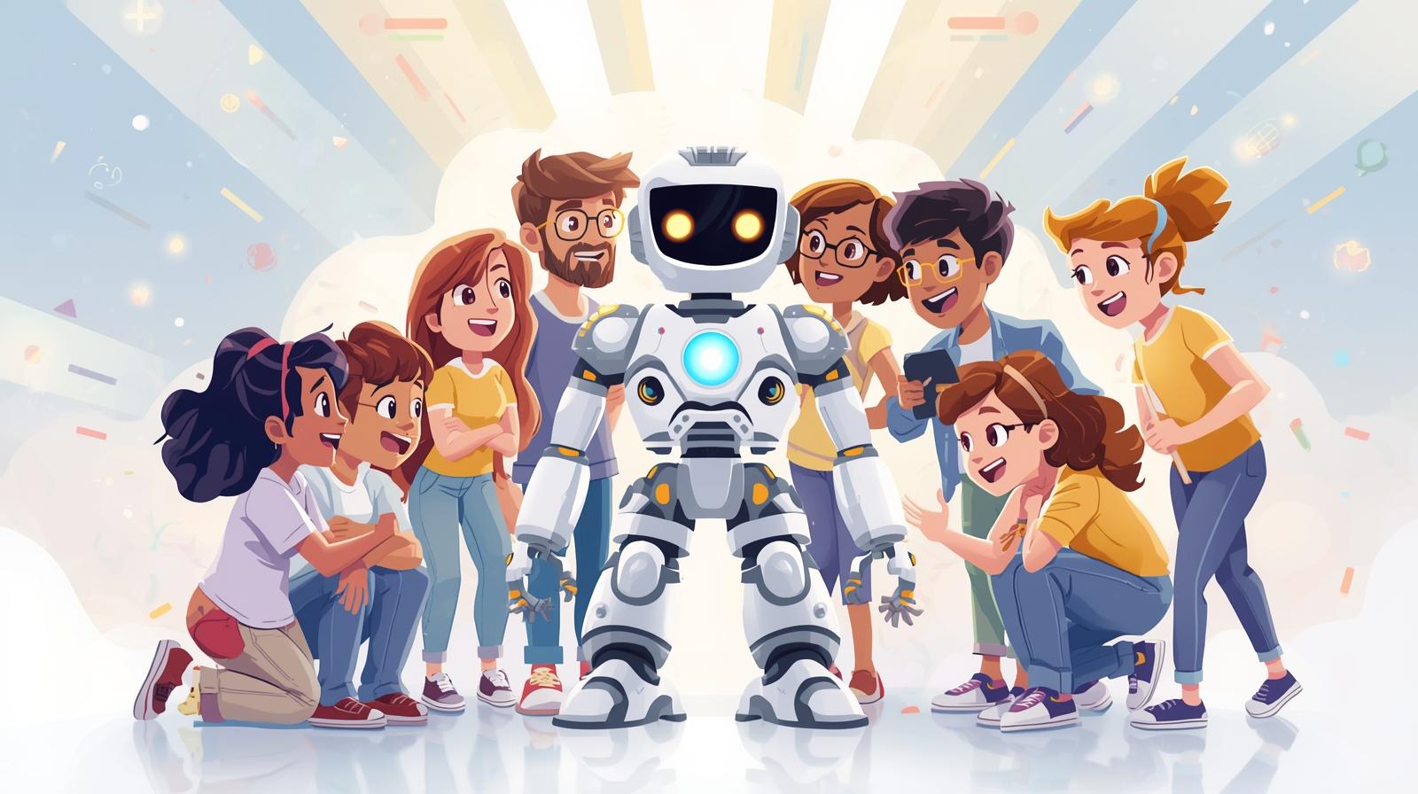You are top animater. Create  a professional image that is inspiring to students and parents for this course. _Hands-On Robotics Programming & AI-Integrated Robots.jpg